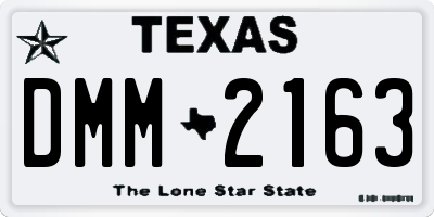 TX license plate DMM2163