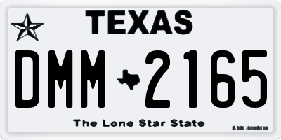 TX license plate DMM2165