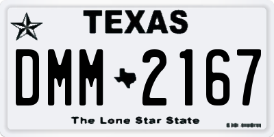 TX license plate DMM2167