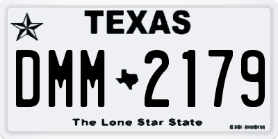 TX license plate DMM2179