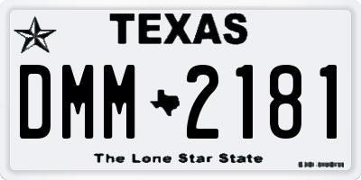 TX license plate DMM2181