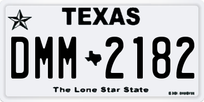 TX license plate DMM2182