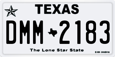 TX license plate DMM2183