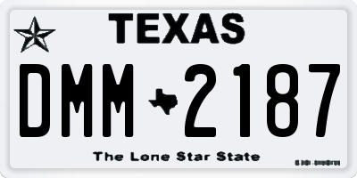 TX license plate DMM2187