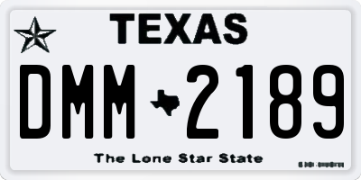 TX license plate DMM2189