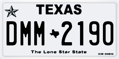 TX license plate DMM2190