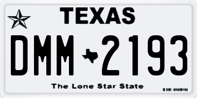 TX license plate DMM2193