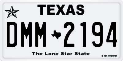TX license plate DMM2194