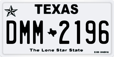 TX license plate DMM2196