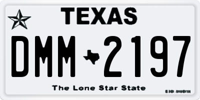 TX license plate DMM2197
