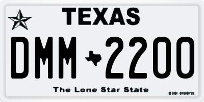 TX license plate DMM2200