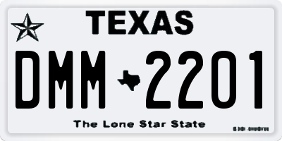 TX license plate DMM2201