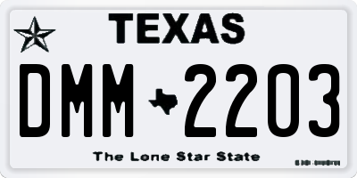 TX license plate DMM2203