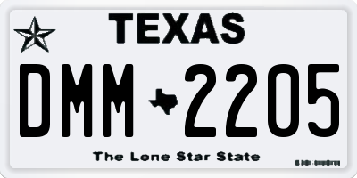 TX license plate DMM2205