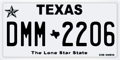 TX license plate DMM2206