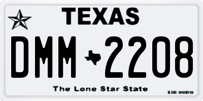 TX license plate DMM2208