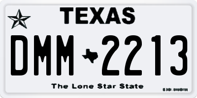 TX license plate DMM2213