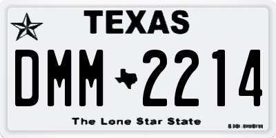 TX license plate DMM2214