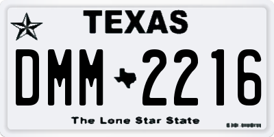 TX license plate DMM2216