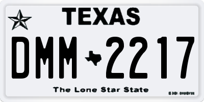 TX license plate DMM2217