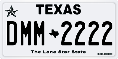 TX license plate DMM2222