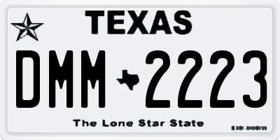 TX license plate DMM2223