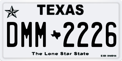 TX license plate DMM2226