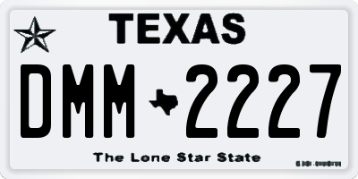 TX license plate DMM2227