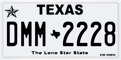 TX license plate DMM2228