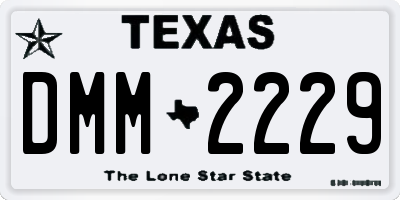 TX license plate DMM2229
