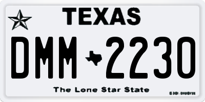 TX license plate DMM2230