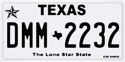 TX license plate DMM2232