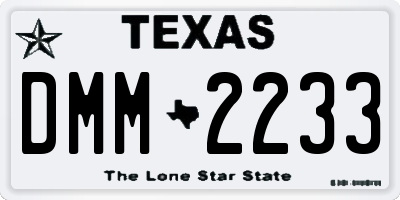 TX license plate DMM2233