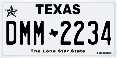 TX license plate DMM2234