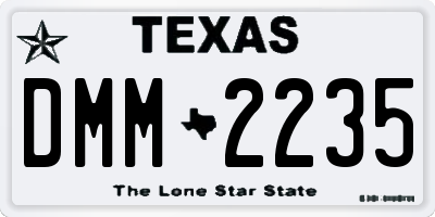 TX license plate DMM2235