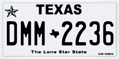 TX license plate DMM2236