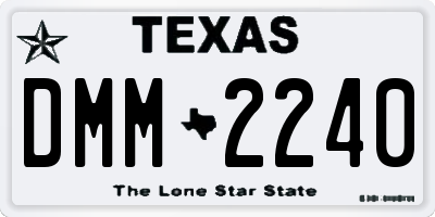 TX license plate DMM2240