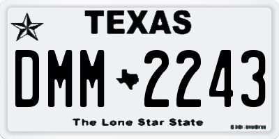 TX license plate DMM2243
