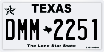 TX license plate DMM2251