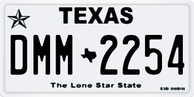 TX license plate DMM2254