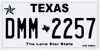 TX license plate DMM2257