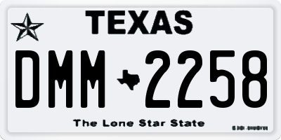 TX license plate DMM2258