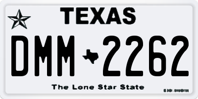 TX license plate DMM2262