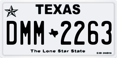 TX license plate DMM2263