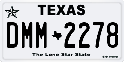 TX license plate DMM2278
