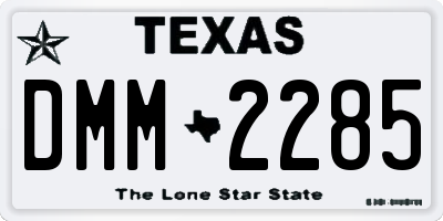 TX license plate DMM2285