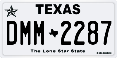 TX license plate DMM2287