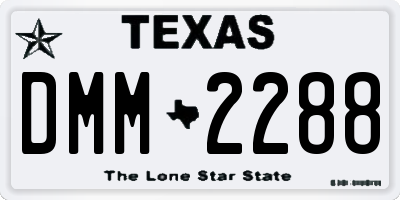 TX license plate DMM2288