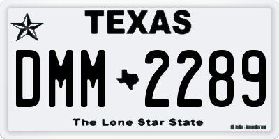 TX license plate DMM2289