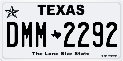 TX license plate DMM2292